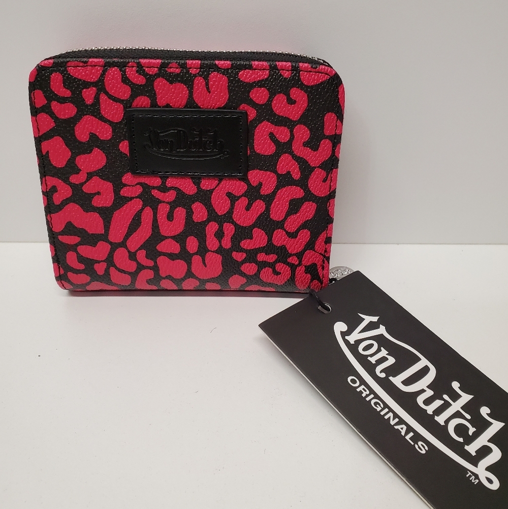 Von Dutch Pink and Black Patterned Wallet